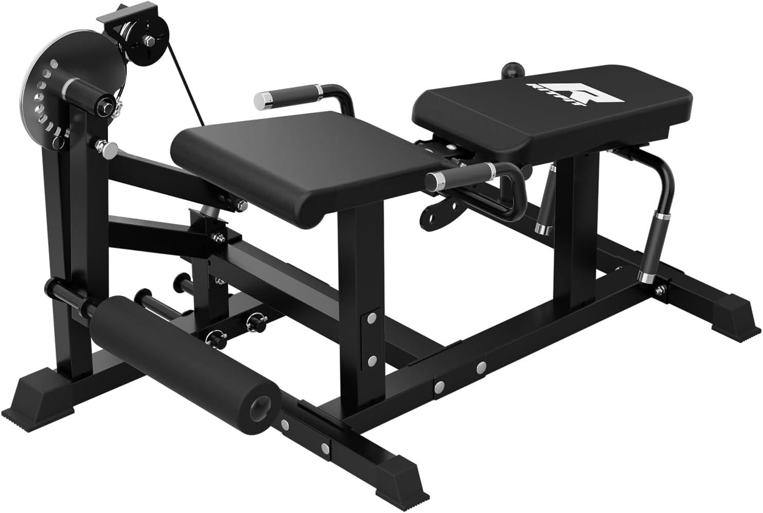 imageRITFIT Leg Extension and Curl Machine 700LB Adjustable Leg Curl Machine Seated Leg Extension and Lying Curl Machine for Home Gym Leg Workout Equipment Compatible with 1 and 2 PlatesBLACK