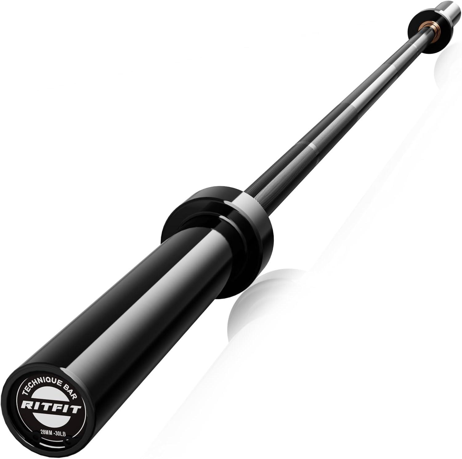 imageRITFIT Olympic Barbell 4ft48ft6ft 2 Inch Weight Bar for Strength Training Weightlifting Squat Deadlift Bench Press Curl Overhead Press 350lbs500lbs CapacityBlack