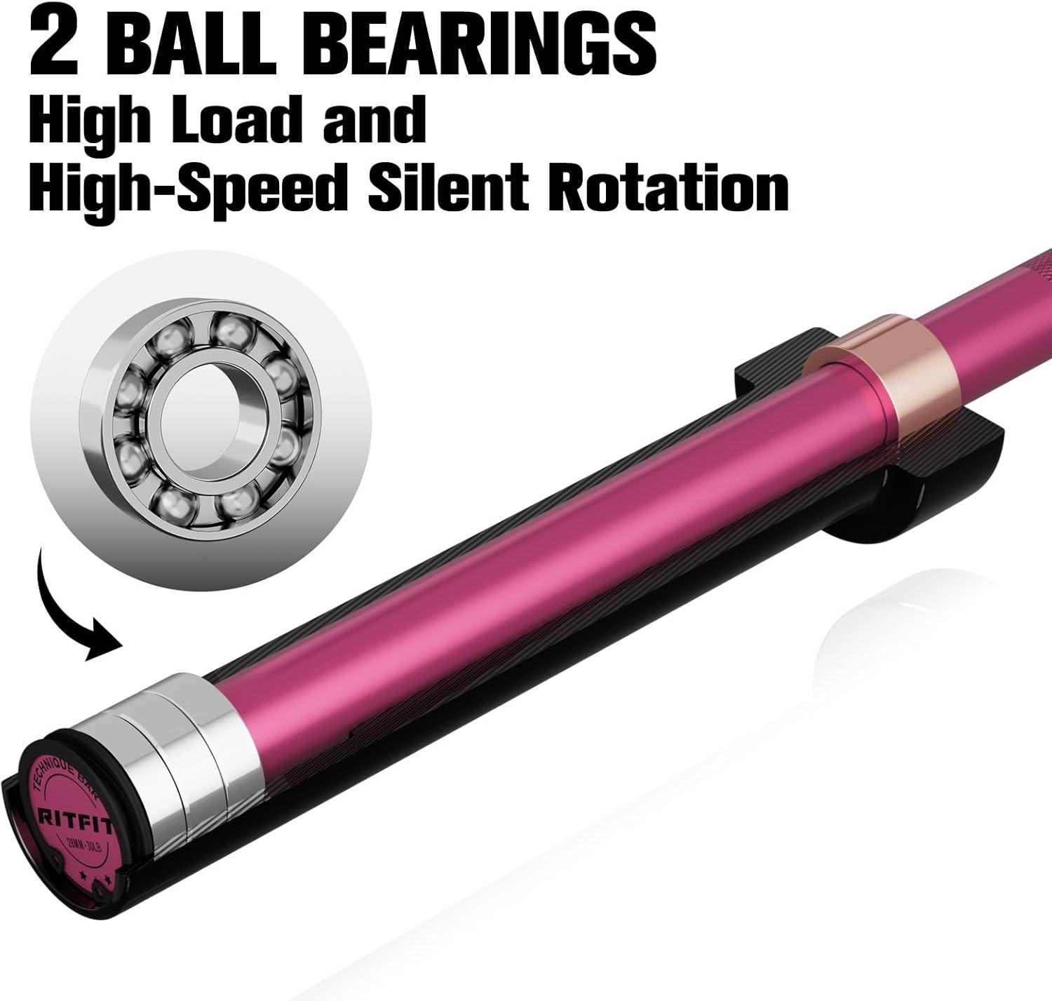 imageRITFIT Olympic Barbell 4ft48ft6ft 2 Inch Weight Bar for Strength Training Weightlifting Squat Deadlift Bench Press Curl Overhead Press 350lbs500lbs CapacityBlackPink
