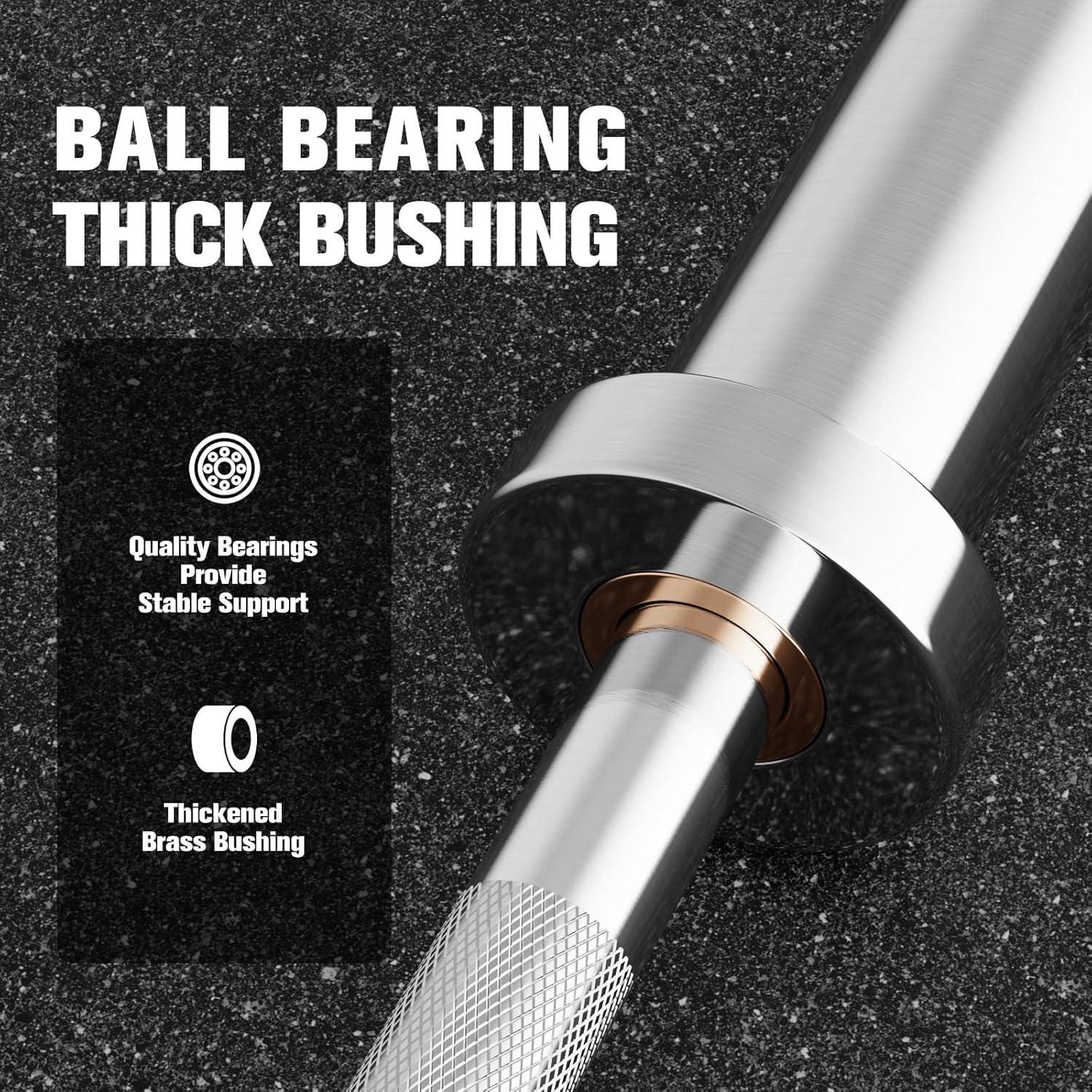 imageRITFIT Olympic Barbell 4ft48ft6ft 2 Inch Weight Bar for Strength Training Weightlifting Squat Deadlift Bench Press Curl Overhead Press 350lbs500lbs CapacitySilver