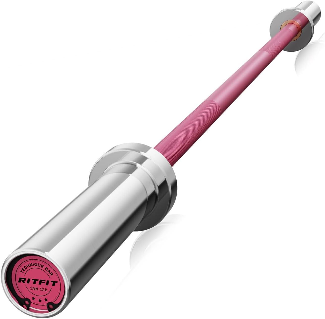 imageRITFIT Olympic Barbell 4ft48ft6ft 2 Inch Weight Bar for Strength Training Weightlifting Squat Deadlift Bench Press Curl Overhead Press 350lbs500lbs CapacityPink