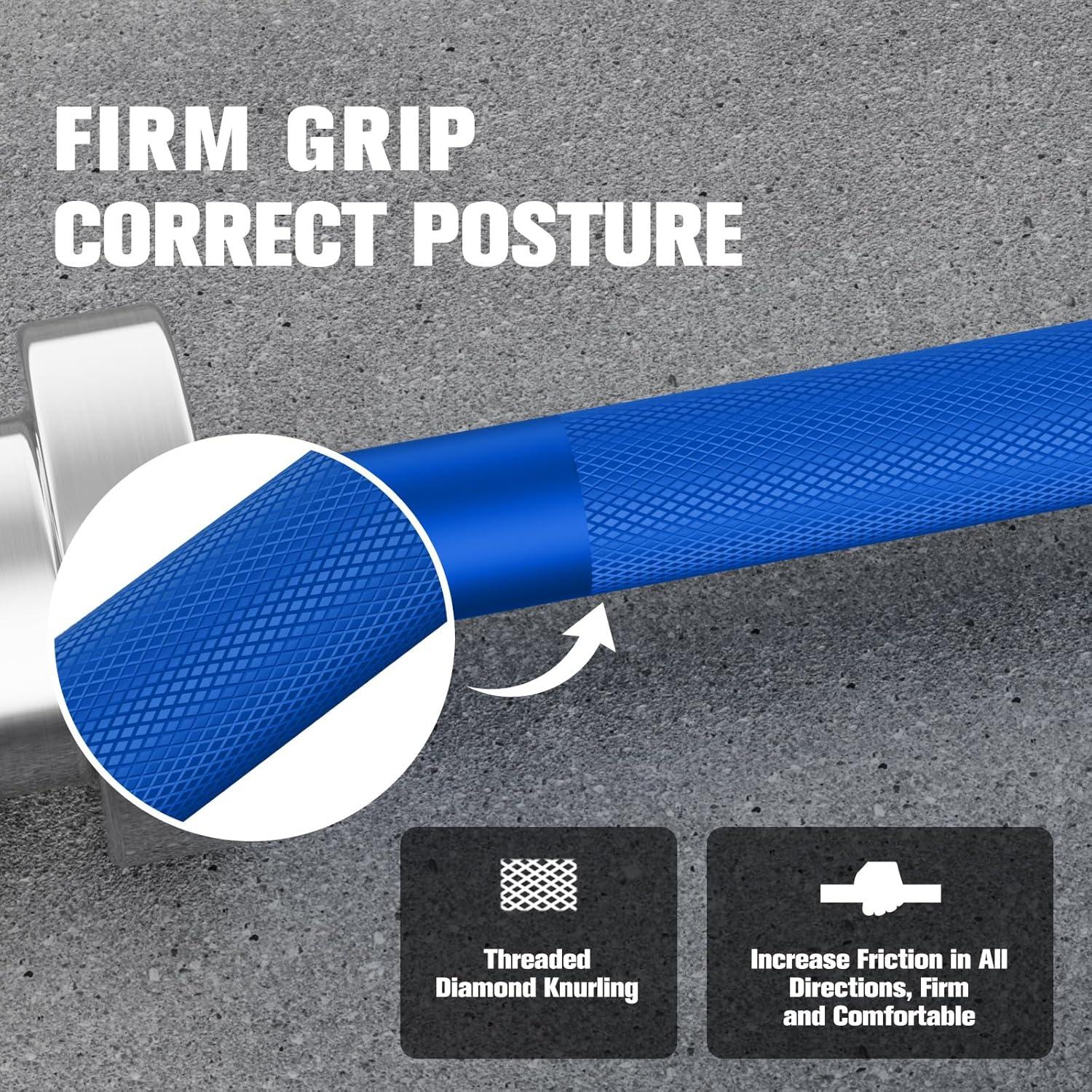 imageRITFIT Olympic Barbell 4ft48ft6ft 2 Inch Weight Bar for Strength Training Weightlifting Squat Deadlift Bench Press Curl Overhead Press 350lbs500lbs CapacitySilverBlue