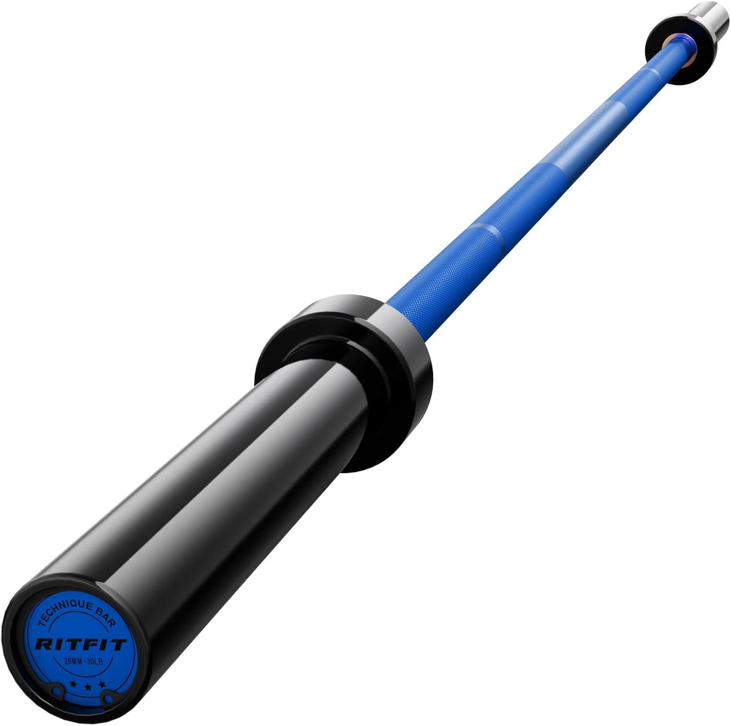 imageRITFIT Olympic Barbell 4ft48ft6ft 2 Inch Weight Bar for Strength Training Weightlifting Squat Deadlift Bench Press Curl Overhead Press 350lbs500lbs CapacityBlackBlue