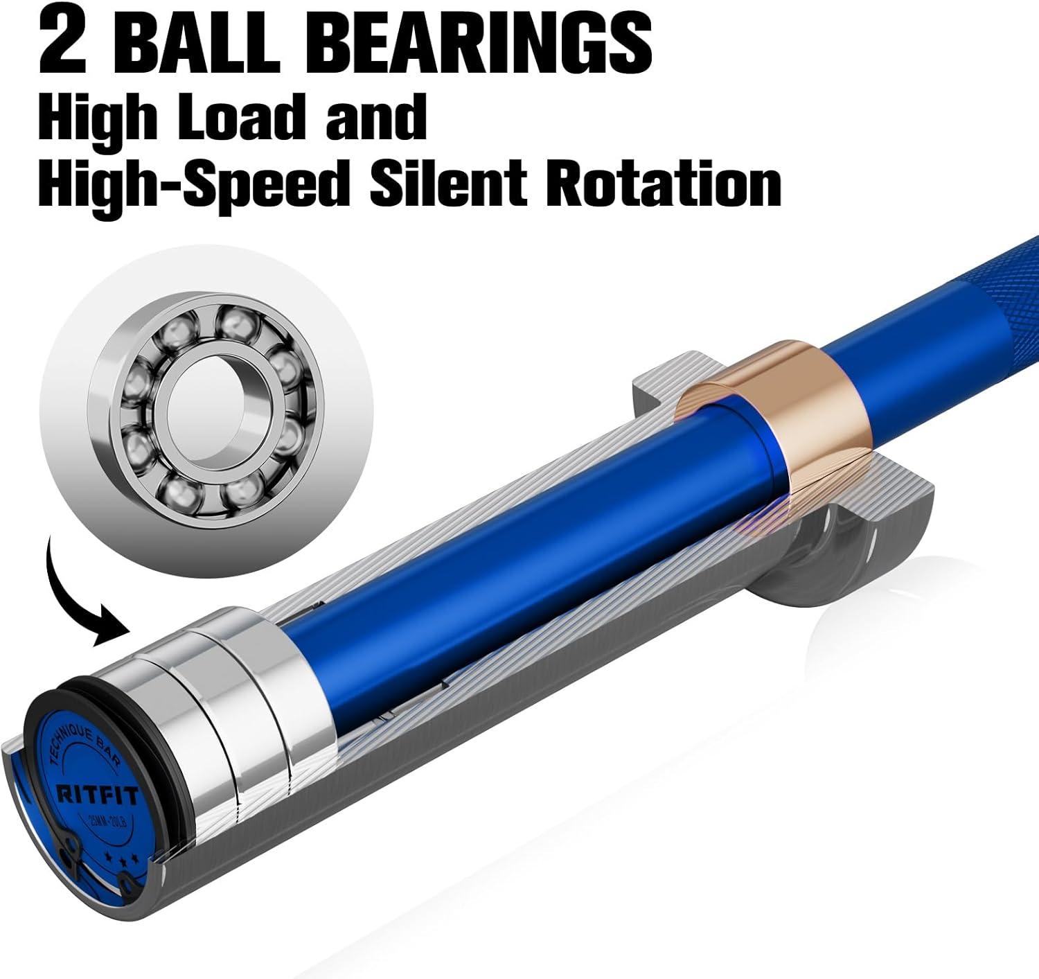 imageRITFIT Olympic Barbell 4ft48ft6ft 2 Inch Weight Bar for Strength Training Weightlifting Squat Deadlift Bench Press Curl Overhead Press 350lbs500lbs CapacityBlackBlue