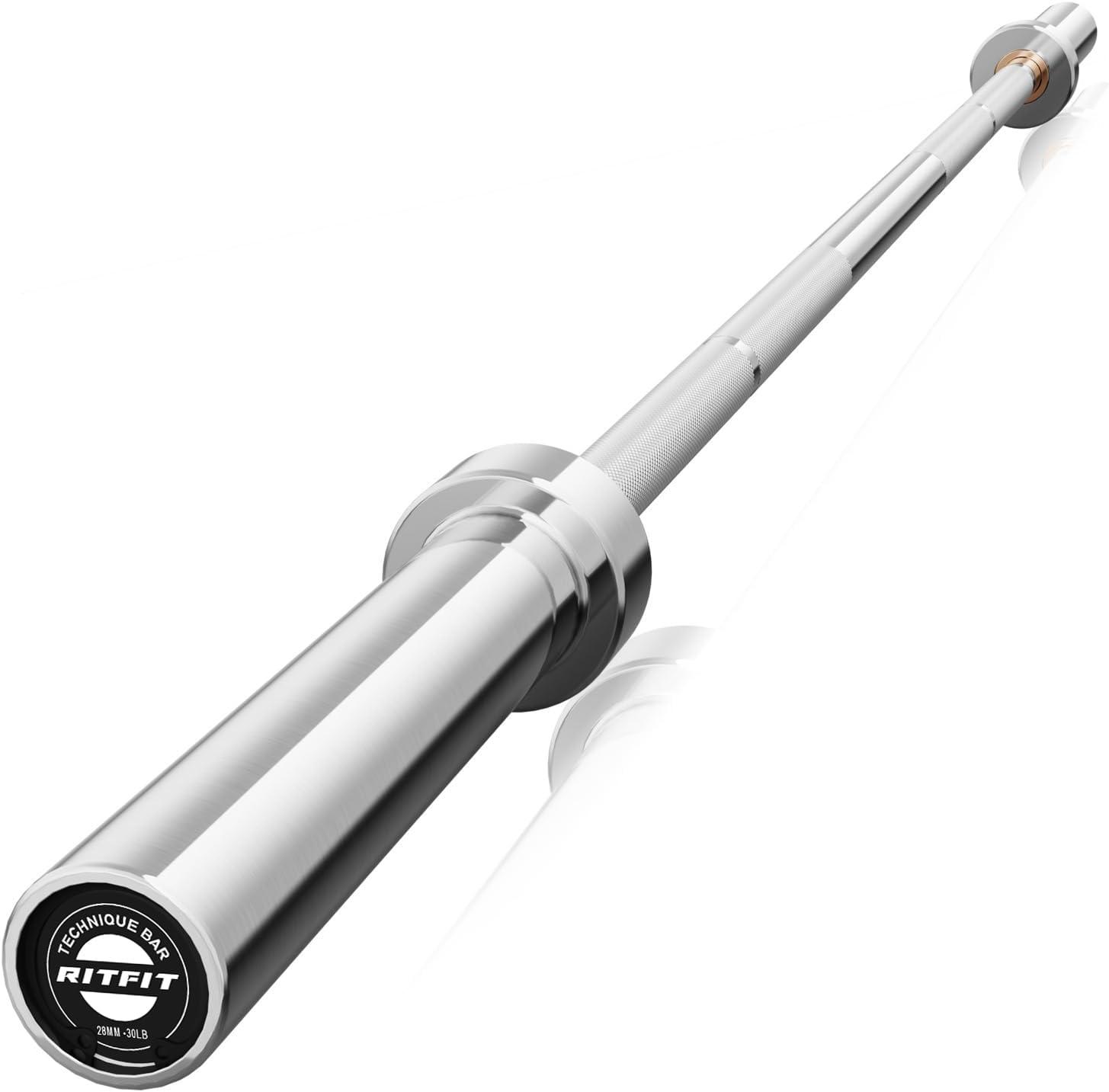 imageRITFIT Olympic Barbell 4ft48ft6ft 2 Inch Weight Bar for Strength Training Weightlifting Squat Deadlift Bench Press Curl Overhead Press 350lbs500lbs CapacitySilver