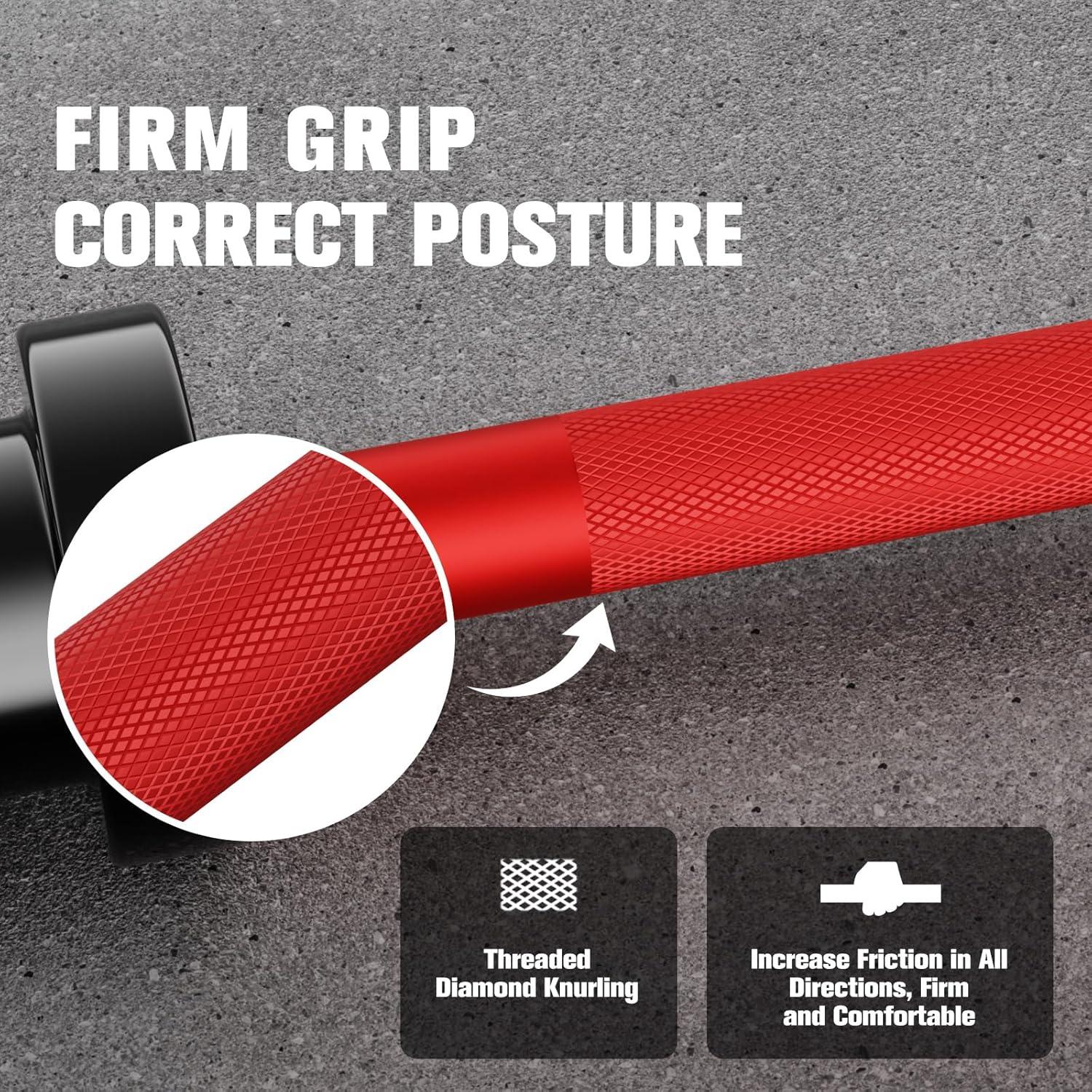 imageRITFIT Olympic Barbell 4ft48ft6ft 2 Inch Weight Bar for Strength Training Weightlifting Squat Deadlift Bench Press Curl Overhead Press 350lbs500lbs CapacityBlackRed