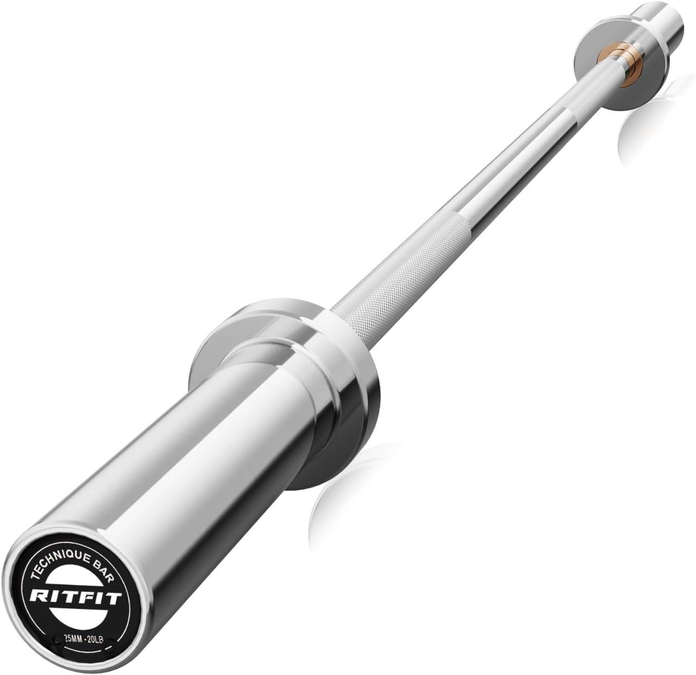 imageRITFIT Olympic Barbell 4ft48ft6ft 2 Inch Weight Bar for Strength Training Weightlifting Squat Deadlift Bench Press Curl Overhead Press 350lbs500lbs CapacitySilver