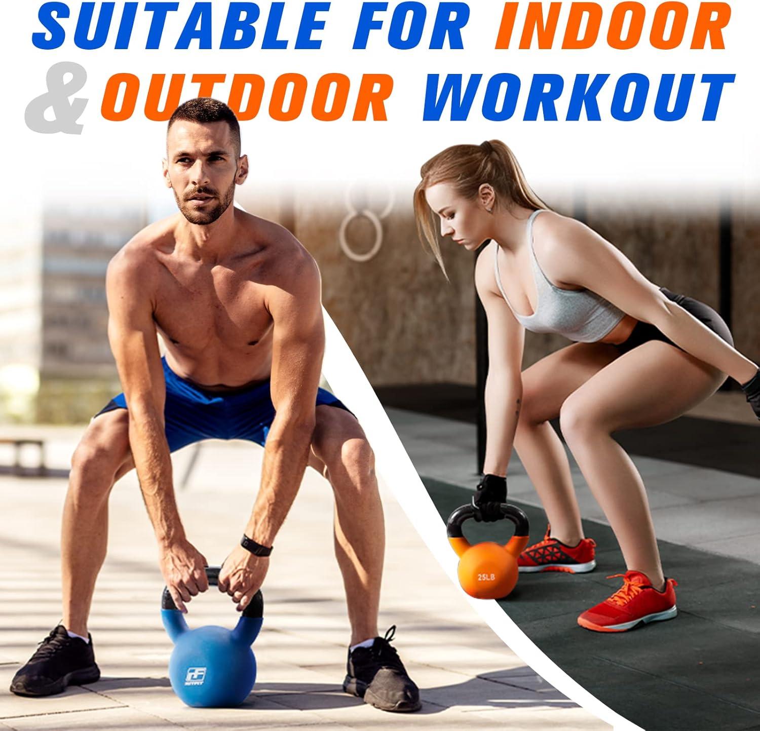 imageRitFit Neoprene Coated Solid Cast Iron Kettlebell 5 10 15 20 25 30 35 40 45 50 LB Great for Full Body Workout CrossTraining Weight Loss amp Strength Training30LBGreen