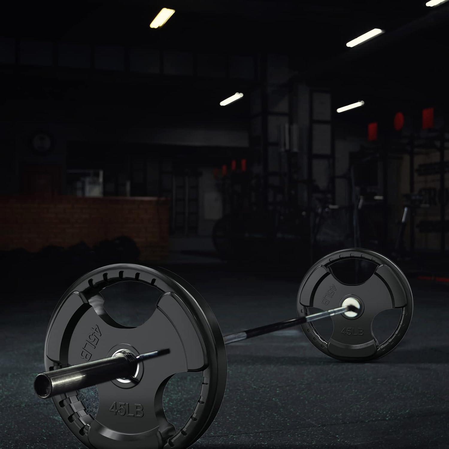 imageRitFit Olympic Rubber Grip Plates for Barbell 2Inch Weight Plates for Weightlifting and Strength Training in Home amp Gym Single Pair and Sets25510253545 LB315 Set