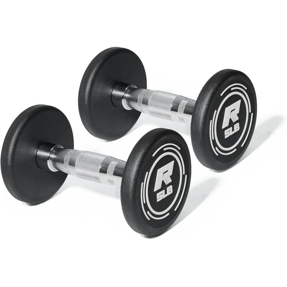 imageRitFit 5250 LBS PVC Encased Round Dumbbell sets with Knurled Handle and Optional Rack Strength Training Equipment for Home Gym2X5LBS