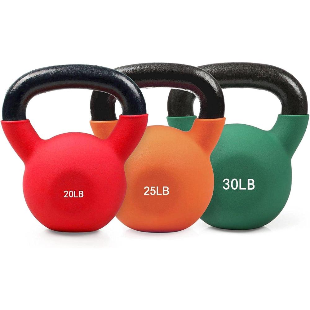 imageRitFit Neoprene Coated Solid Cast Iron Kettlebell 5 10 15 20 25 30 35 40 45 50 LB Great for Full Body Workout CrossTraining Weight Loss amp Strength TrainingA202530LB