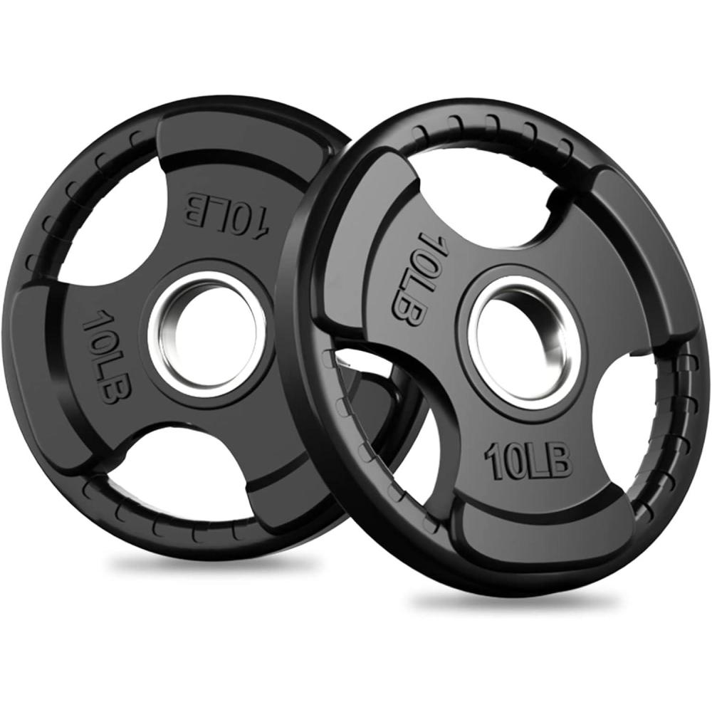 imageRitFit Olympic Rubber Grip Plates for Barbell 2Inch Weight Plates for Weightlifting and Strength Training in Home amp Gym Single Pair and Sets25510253545 LB2X10LB