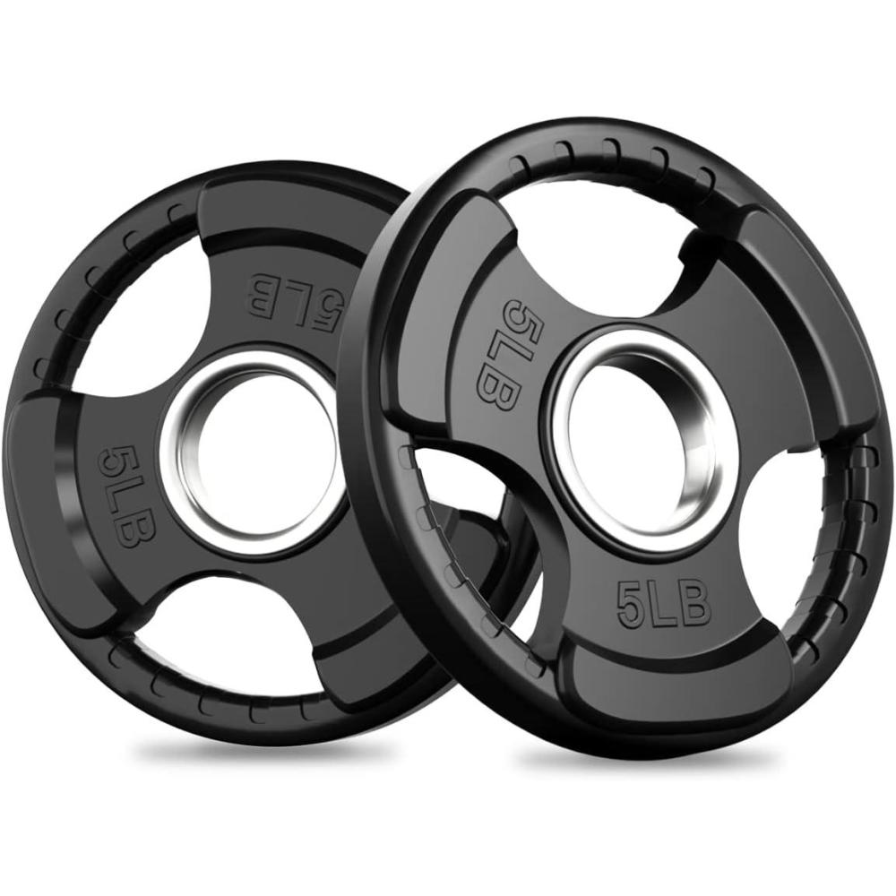 imageRitFit Olympic Rubber Grip Plates for Barbell 2Inch Weight Plates for Weightlifting and Strength Training in Home amp Gym Single Pair and Sets25510253545 LB2X5LB