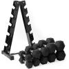 RITFIT 650/550/450/350/300/310/260/210/200/180/150/100 LB Rubber Hex Dumbbells Set with Optional Dumbbell Rack, Multi Weight Set to Choose, Ideal for Home Gym and Fitness(310 LB Set with 5-Tier Rack)