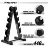 RITFIT 650/550/450/350/300/310/260/210/200/180/150/100 LB Rubber Hex Dumbbells Set with Optional Dumbbell Rack, Multi Weight Set to Choose, Ideal for Home Gym and Fitness(200 LBS Set with 5-Tier Rack)