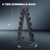 RITFIT 650/550/450/350/300/310/260/210/200/180/150/100 LB Rubber Hex Dumbbells Set with Optional Dumbbell Rack, Multi Weight Set to Choose, Ideal for Home Gym and Fitness(350 LB Set with 6-Tier Rack)