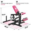 RITFIT Leg Extension and Curl Machine, 700LB Adjustable Leg Curl Machine, Seated Leg Extension and Lying Curl Machine for Home Gym, Leg Workout Equipment Compatible with 1” and 2” Plates(PINK)