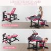 RITFIT Leg Extension and Curl Machine, 700LB Adjustable Leg Curl Machine, Seated Leg Extension and Lying Curl Machine for Home Gym, Leg Workout Equipment Compatible with 1” and 2” Plates(PINK)