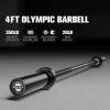 RITFIT Olympic Barbell 4ft/4.8ft/6ft – 2 Inch Weight Bar for Strength Training, Weightlifting, Squat, Deadlift, Bench Press, Curl, Overhead Press – 350lbs/500lbs Capacity(Black)