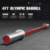 RITFIT Olympic Barbell 4ft/4.8ft/6ft – 2 Inch Weight Bar for Strength Training, Weightlifting, Squat, Deadlift, Bench Press, Curl, Overhead Press – 350lbs/500lbs Capacity(Silver/Red)