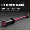 RITFIT Olympic Barbell 4ft/4.8ft/6ft – 2 Inch Weight Bar for Strength Training, Weightlifting, Squat, Deadlift, Bench Press, Curl, Overhead Press – 350lbs/500lbs Capacity(Black/Pink)