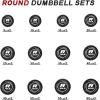 RitFit 5-250 LBS PVC Encased Round Dumbbell sets with Knurled Handle and Optional Rack, Strength Training Equipment for Home Gym(2X30LBS)