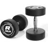 RitFit 5-250 LBS PVC Encased Round Dumbbell sets with Knurled Handle and Optional Rack, Strength Training Equipment for Home Gym(2X35LBS)