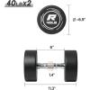 RitFit 5-250 LBS PVC Encased Round Dumbbell sets with Knurled Handle and Optional Rack, Strength Training Equipment for Home Gym(2X40LBS)
