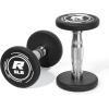RitFit 5-250 LBS PVC Encased Round Dumbbell sets with Knurled Handle and Optional Rack, Strength Training Equipment for Home Gym(2X5LBS)