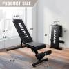 RitFit Adjustable/Foldable Utility Weight Bench with Multiple Back Positions for Home Gym, Decline Incline, and Flat Settings for Weightlifting and Strength Training(Dark Black)