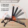 RitFit Adjustable/Foldable Utility Weight Bench with Multiple Back Positions for Home Gym, Decline Incline, and Flat Settings for Weightlifting and Strength Training(Dark Black)