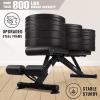 RitFit Adjustable/Foldable Utility Weight Bench with Multiple Back Positions for Home Gym, Decline Incline, and Flat Settings for Weightlifting and Strength Training(Dark Black)