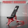 RitFit Adjustable/Foldable Utility Weight Bench with Multiple Back Positions for Home Gym, Decline Incline, and Flat Settings for Weightlifting and Strength Training(RED)