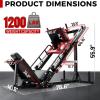 RitFit Leg Press Hack Squat Machine, Professional Adjustable Leg Press Machine for Home Gym with Linear Bearing, Specialty Hack Squat Machine for Full Lower Body Workout with Weight Storage Posts, Red