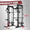RitFit M1 & M1 Pro Smith Machine with Cable Crossover System, Multi-Function Squat Rack Power Cage for Home Gym, Power Rack and Packages(Black)