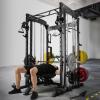 RitFit M1 & M1 Pro Smith Machine with Cable Crossover System, Multi-Function Squat Rack Power Cage for Home Gym, Power Rack and Packages(Black)