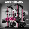 RitFit M1 & M1 Pro Smith Machine with Cable Crossover System, Multi-Function Squat Rack Power Cage for Home Gym, Power Rack and Packages(Pink)
