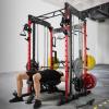RitFit M1 & M1 Pro Smith Machine with Cable Crossover System, Multi-Function Squat Rack Power Cage for Home Gym, Power Rack and Packages(Red)