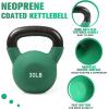 RitFit Neoprene Coated Solid Cast Iron Kettlebell 5 10 15 20 25 30 35 40 45 50 LB, Great for Full Body Workout, Cross-Training, Weight Loss & Strength Training(30LB(Green))