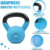 RitFit Neoprene Coated Solid Cast Iron Kettlebell 5 10 15 20 25 30 35 40 45 50 LB, Great for Full Body Workout, Cross-Training, Weight Loss & Strength Training(15LB(Sky Blue))