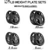 RitFit Olympic Rubber Grip Plates for Barbell, 2-Inch Weight Plates for Weightlifting and Strength Training in Home & Gym, Single, Pair and Sets(2.5/5/10/25/35/45 LB)(135 Set)