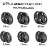 RitFit Olympic Rubber Grip Plates for Barbell, 2-Inch Weight Plates for Weightlifting and Strength Training in Home & Gym, Single, Pair and Sets(2.5/5/10/25/35/45 LB)(245 Set)