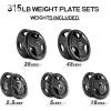 RitFit Olympic Rubber Grip Plates for Barbell, 2-Inch Weight Plates for Weightlifting and Strength Training in Home & Gym, Single, Pair and Sets(2.5/5/10/25/35/45 LB)(315 Set)