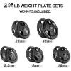 RitFit Olympic Rubber Grip Plates for Barbell, 2-Inch Weight Plates for Weightlifting and Strength Training in Home & Gym, Single, Pair and Sets(2.5/5/10/25/35/45 LB)(295 Set)