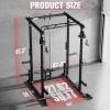 RitFit PPC-P3 Power Cage with Optional LAT PullDown/Cable Crossover, 1200LB Squat Rack for Home & Garage Gym, with Weight Storage Rack and More Training Attachments, ASTM-Certified(Black)