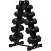 RITFIT 650/550/450/350/300/310/260/210/200/180/150/100 LB Rubber Hex Dumbbells Set with Optional Dumbbell Rack, Multi Weight Set to Choose, Ideal for Home Gym and Fitness(200 LBS Set with 5-Tier Rack)