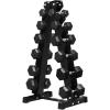 RITFIT 650/550/450/350/300/310/260/210/200/180/150/100 LB Rubber Hex Dumbbells Set with Optional Dumbbell Rack, Multi Weight Set to Choose, Ideal for Home Gym and Fitness(210 LBS Set with 6-Tier Rack)