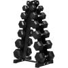 RITFIT 650/550/450/350/300/310/260/210/200/180/150/100 LB Rubber Hex Dumbbells Set with Optional Dumbbell Rack, Multi Weight Set to Choose, Ideal for Home Gym and Fitness(350 LB Set with 6-Tier Rack)