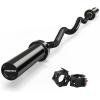 RitFit 2 Inch EZ Curl Bar with Weights, 350LBS Weight Capacity Olympic Curl Barbell for Bicep, Tricep and Weight Lifting Exercises(Black with Collar)