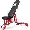 RitFit Adjustable/Foldable Utility Weight Bench with Multiple Back Positions for Home Gym, Decline Incline, and Flat Settings for Weightlifting and Strength Training(RED)